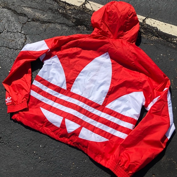 Adidas Windbreaker Jacket Coat Large Trefoil - Picture 3 of 3